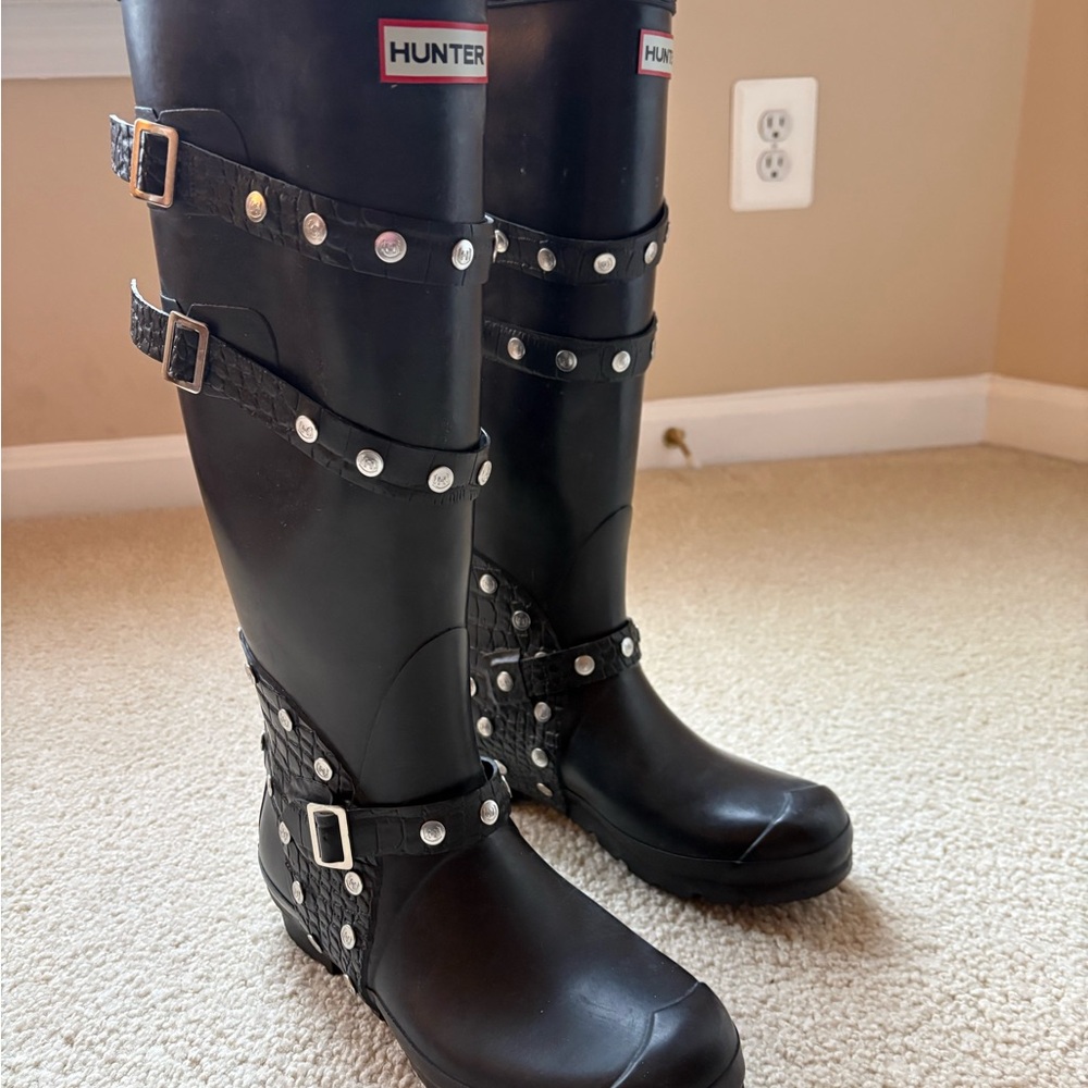 Hunter Festival 2010 studded tall Black Rain Boots